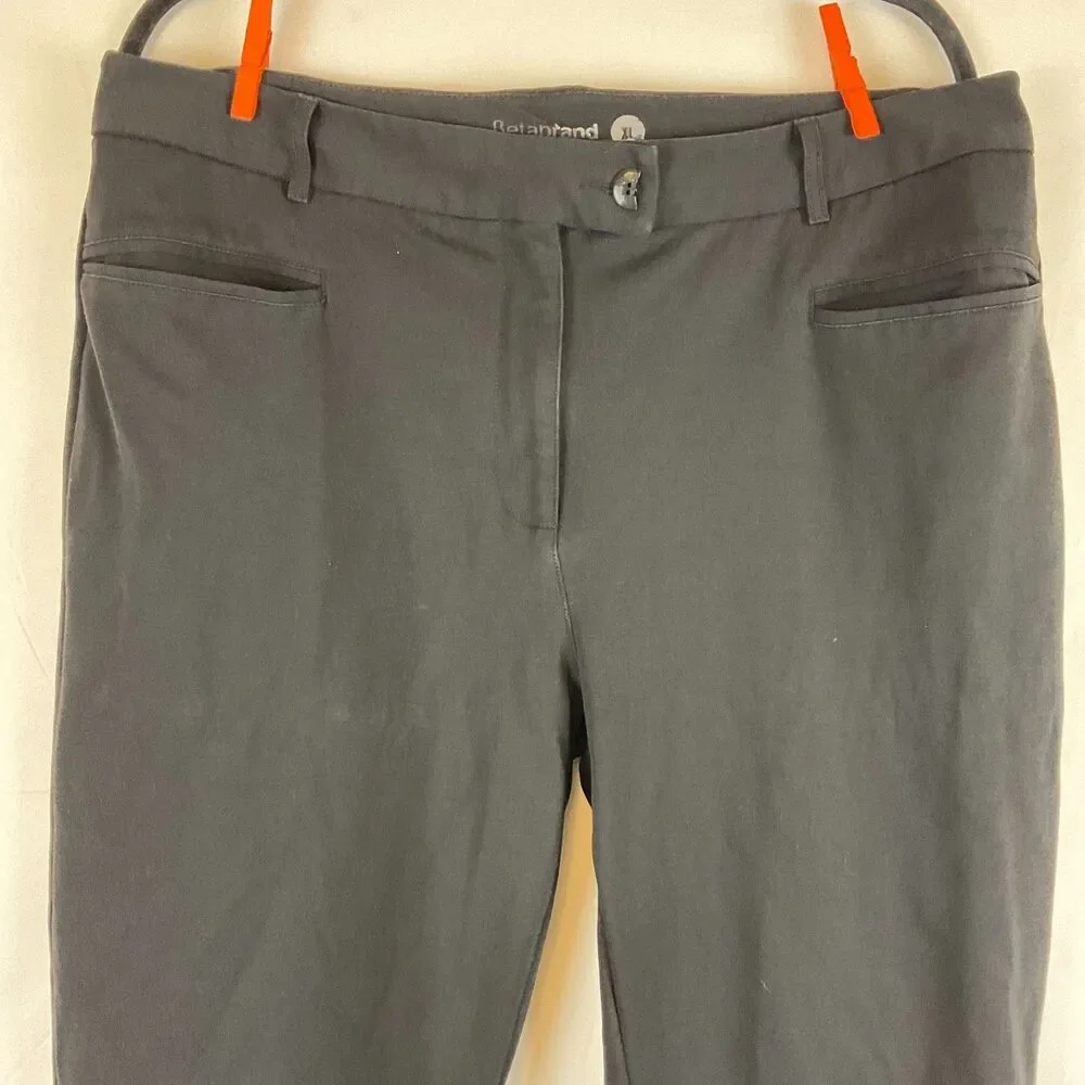 Betabrand Pants XL Black Straight Leg Cuffed